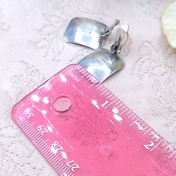 Vintage Sterling Silver Denmark Clip-on  Earrings - Picture 9 of 9